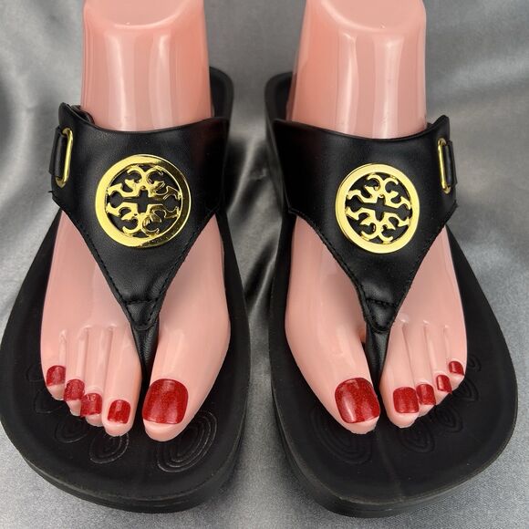 Aerothotic Sandals Womens 9.5 /40 Arch Support Flip Flop Gold Medallion Summer - Picture 8 of 17
